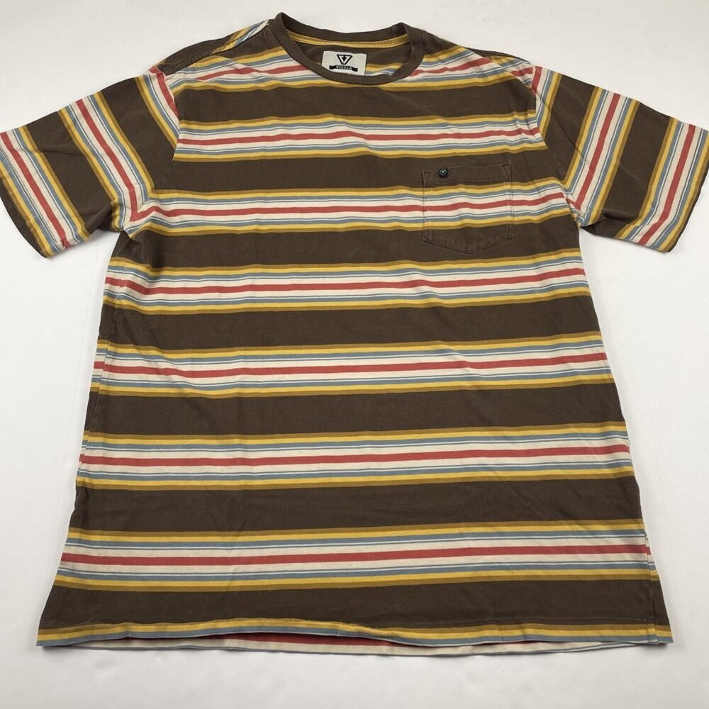 Vissla Pocket T-Shirt Men’s XL Striped Cotton Crew Neck Short Sleeve Skate